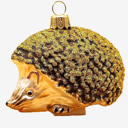 Czech Republic, Glass Blown, Hand Painted Christmas Tree Ornament - Hedgehog