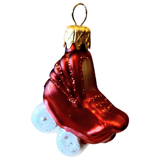 Czech Republic, Glass Blown, Hand Painted Christmas Tree Ornament - pram a pair ( x 2 )