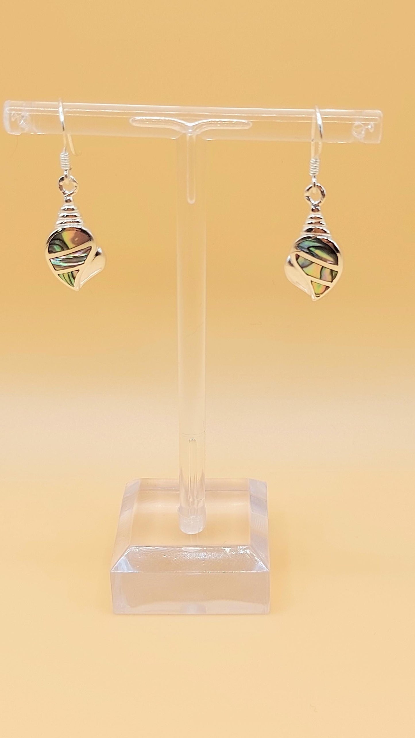 Silver Handmade Inlay Pendant/Earring Set Semi Precious Abalone Shell- Shell