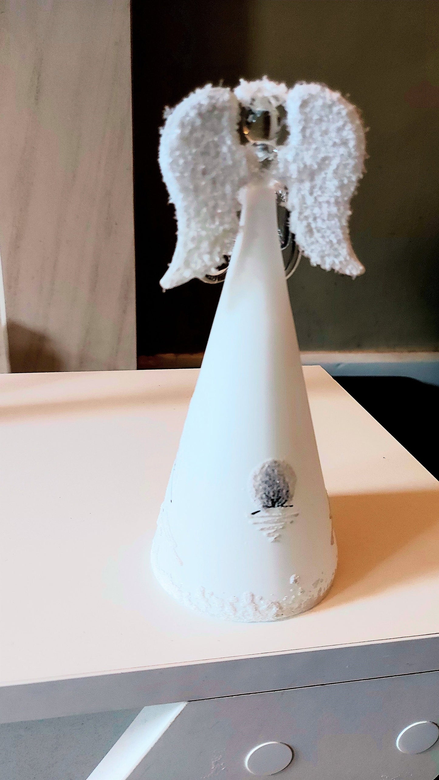 Vintage Czech Glass Angel Christmas Ornament: Hand-Painted Candle Holder