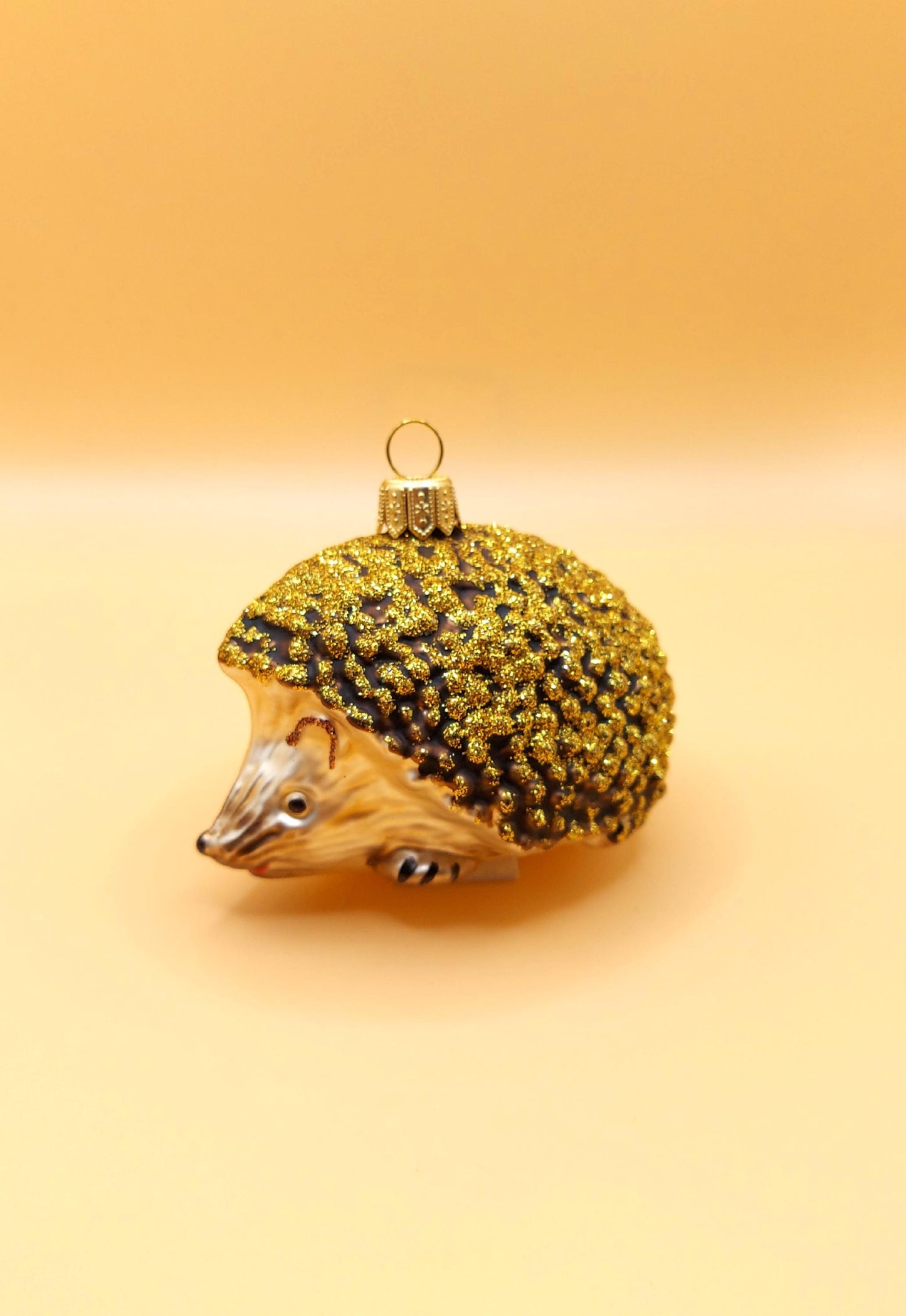 Vintage Czech Republic, Glass Blown, Hand Painted Christmas Tree Ornament - Hedgehog