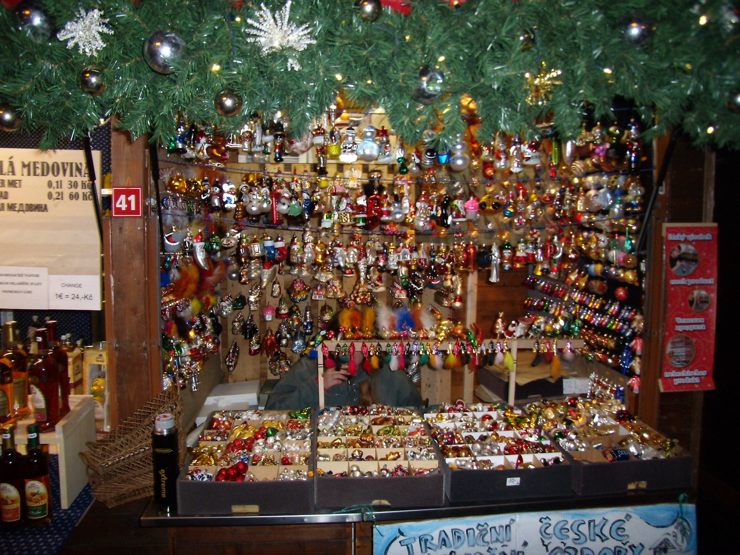 Czech Republic, Glass Blown, Hand Painted Christmas Tree Ornament - Thin Santa White (reduced)