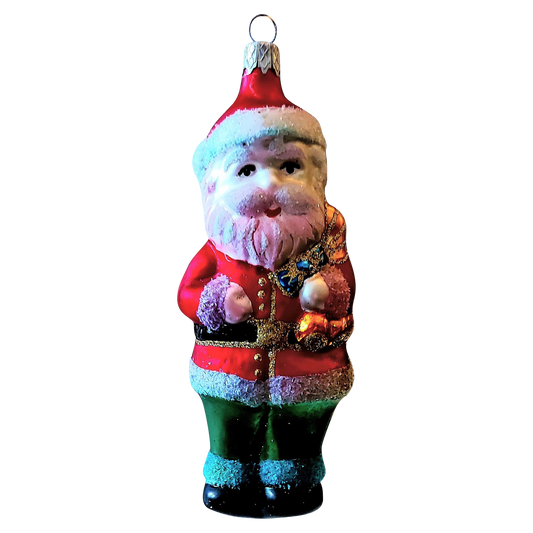 Czech Glass Santa Ornament: Hand-Painted Christmas Decor