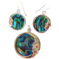Silver Handmade Inlay Pendant/Earring Set Semi Precious Abalone Shell- Moon