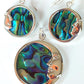 Silver Handmade Inlay Pendant/Earring Set Semi Precious Abalone Shell- Moon