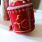 Vintage Czech Republic, Glass Blown, Hand Painted Christmas Tree Ornament - Large Carousel Red
