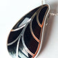 Silver Handmade Inlay Pendant Semi Precious Black Onyx- Black Leaf