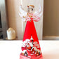 Vintage Czech Glass Angel Christmas Ornament: Hand-Painted Winter Village Candle Holder (Red)