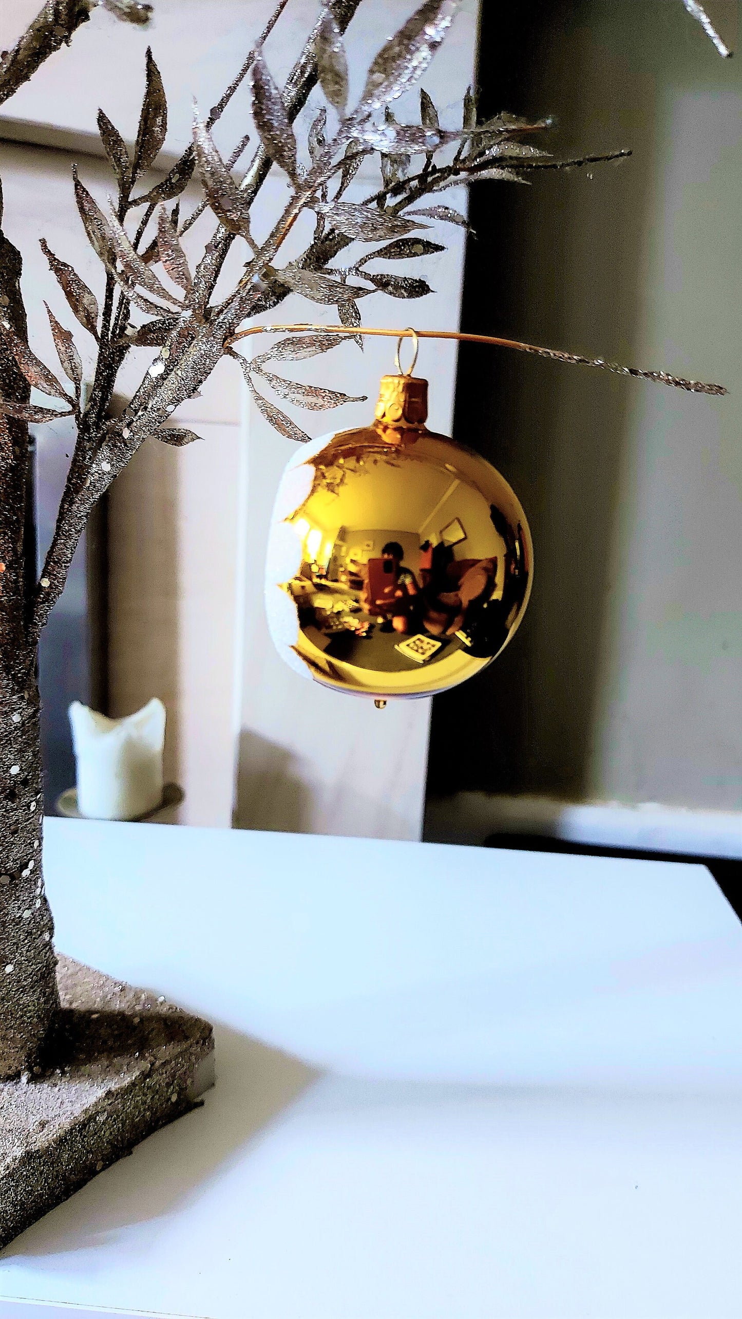 Vintage Czech Republic, Glass Blown, Hand Painted Christmas Tree Ornament - Retro Balls