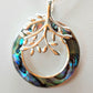 Silver Handmade Inlay Pendant/Earrings Set Semi Precious Abalone Shell- Tree of Life