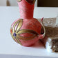 Vintage Czech Republic, Glass Blown, Hand Painted Christmas Tree Ornament - Genie Lamp Pink