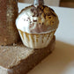Vintage, Czech Republic, Glass Blown, Hand Painted Christmas Tree Ornament - Cup Cake