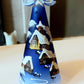 Vintage Czech Glass Angel Christmas Ornament: Hand-Painted Winter Village Candle Holder (Blue)