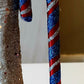 Vintage Czech Republic, Glass Blown, Hand Painted Christmas Tree Ornament - Large  Candy Cane