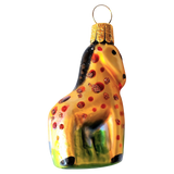 Czech Republic, Glass Blown, Hand Painted Christmas Tree Ornament - Giraffe a pair ( x 2 )