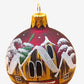 Vintage Czech Glass Christmas Ornament: Hand-Painted Maroon Small Ball