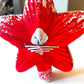 Vintage Czech Republic, Glass Blown, Hand Painted Christmas Tree Ornament - Red Star Tree Topper