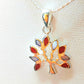Silver Handmade Inlay Pendant Semi Precious Natural Shell- Tree