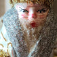 Vintage Czech Republic, Glass Blown, Hand Painted Christmas Tree Ornament - Large Santa Silver/Gold