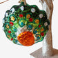 Vintage Czech Republic, Glass Blown, Hand Painted Christmas Tree Ornament - Peacock Green
