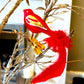 Vintage Czech Republic, Glass Blown, Hand Painted Christmas Tree Ornament - small bird with clip