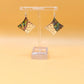 Silver Handmade Inlay Earrings Semi Precious Abalone Shell- Square