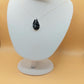 Silver Handmade Inlay Pendant Semi Precious Black Onyx- Black Leaf
