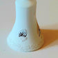 Vintage Czech Glass Christmas Ornament Bell: Hand-Painted Winter Village White