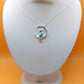 Silver Handmade Inlay Pendant Semi Precious Abalone Shell- Cat on Moon