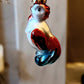 Vintage Czech Republic, Glass Blown, Hand Painted Christmas Tree Ornament - cockerels a pair ( x 2 )