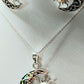 Silver Handmade Inlay Pendant/Earring Set Semi Precious Abalone Shell- Sun/Moon