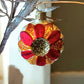 Vintage Czech Glass Christmas Ornament: Hand-Painted Leaf Balls (Pair)