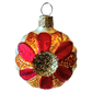 Czech Glass Christmas Ornament: Hand-Painted Leaf Balls (Pair)