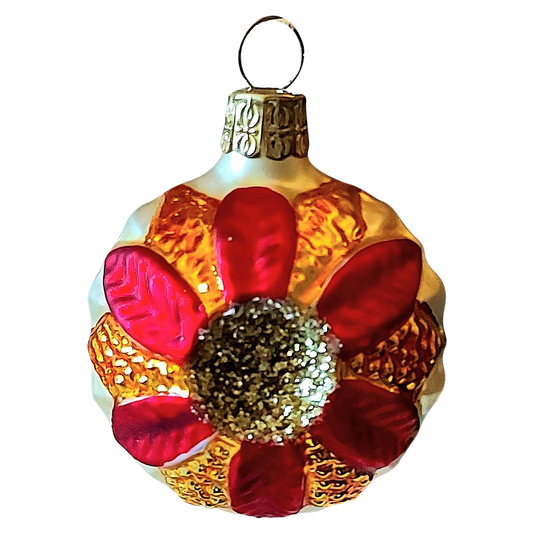 Czech Glass Christmas Ornament: Hand-Painted Leaf Balls (Pair)
