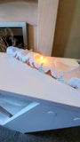 Vintage Czech Hand-Painted Glass Christmas Ornament Candle Holder