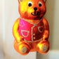 Vintage Czech Republic, Glass Blown, Hand Painted Christmas Tree Ornament - Teddy a pair ( x 2 )