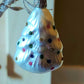 Vintage Czech Republic, Glass Blown, Hand Painted Christmas Tree Ornament - Small Tree ( x 2 )