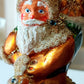 Vintage Czech Republic, Glass Blown, Hand Painted Christmas Tree Ornament - Large Santa Chimney Gold