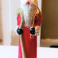 Vintage Czech Republic, Glass Blown, Hand Painted Christmas Tree Ornament - Thin Santa Red
