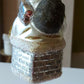 Vintage Czech Republic, Glass Blown, Hand Painted Christmas Tree Ornament - Large Santa in Chimney