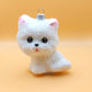 Vintage Czech Republic, Glass Blown, Hand Painted Christmas Tree Ornament - White Pussy Cat