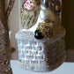 Vintage Czech Republic, Glass Blown, Hand Painted Christmas Tree Ornament - Large Santa in Chimney
