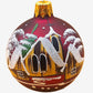Vintage Czech Glass Christmas Ornament: Hand-Painted Maroon Small Ball