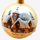 Vintage Czech Glass Christmas Ornament: Hand-Painted Gold large Ball