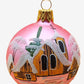 Vintage Czech Glass Christmas Ornament: Hand-Painted Pink Small Ball