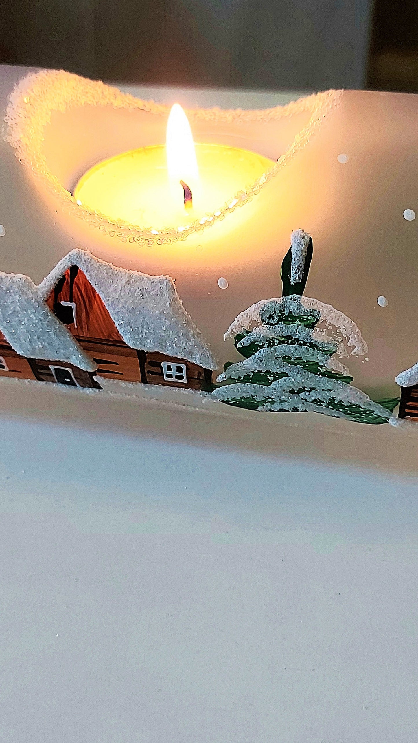 Vintage Czech Hand-Painted Glass Christmas Ornament Candle Holder