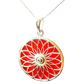 Silver Handmade Inlay Pendant Semi Precious Abalone Shell- Red Circle