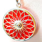 Silver Handmade Inlay Pendant Semi Precious Abalone Shell- Red Circle