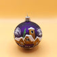 Vintage Czech Glass Christmas Ornament: Hand-Painted Purple Small Ball