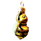 Czech Glass Bumble Bee Christmas Ornament - Hand Painted Pair